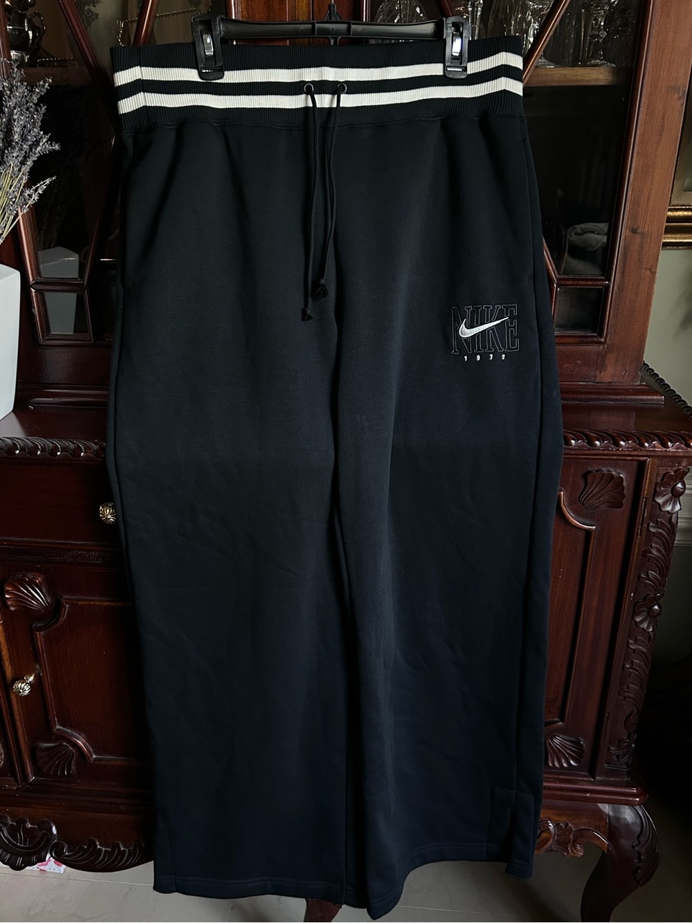 Nike Phoenix Fleece Black Wideleg Sweatpants